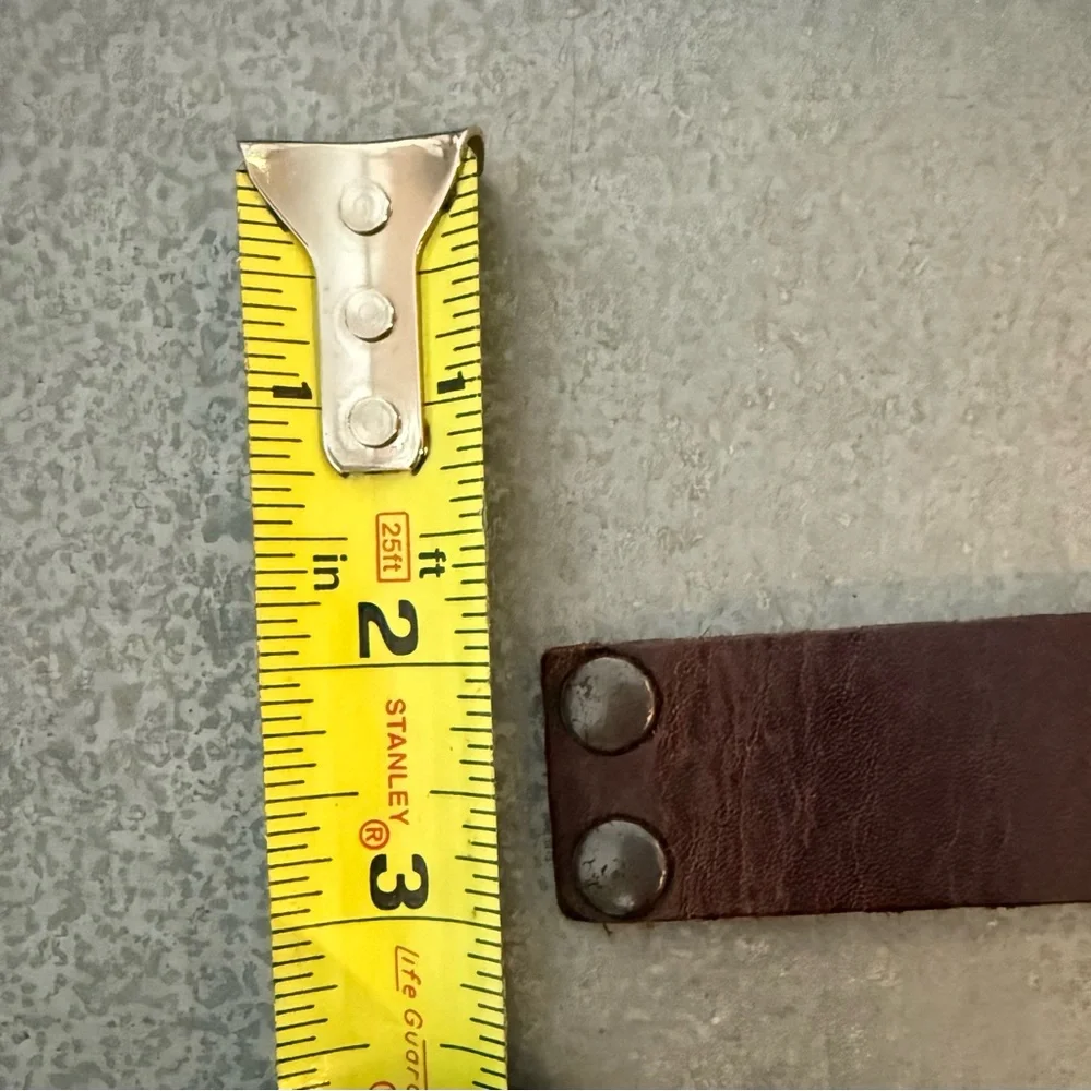 Turquoise Studded Brown Leather Wristband